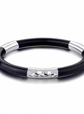 纯银宝宝手镯黑藤镯满月礼品婴儿BB男女儿童手环小孩银饰手镯女