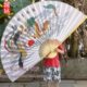 客厅装 饰大扇子工艺绢布大折扇大挂扇道具婚舞台扇子龙凤呈祥