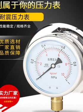 径向带后边 耐震船用压力表YN100T防震抗震M20*1.5 1/2螺纹包送检