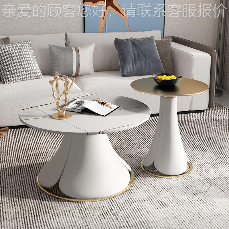 网红意式奢茶几后现代港式风SY-E6150格轻创意圆客简约茶桌设计师