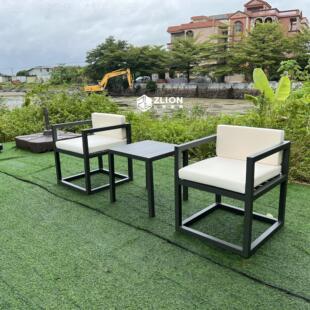 23-11-24户外属桌金椅景子区工程防水防晒椅子小合茶几组室外院休