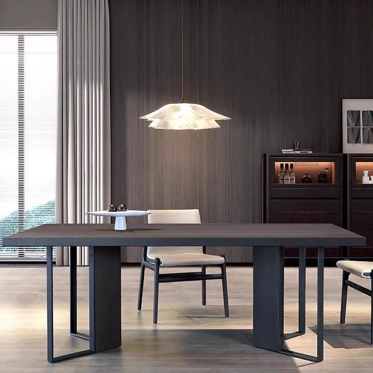 北欧实木会议桌轻奢高级感简约接待办公桌长桌子工作台简易电脑桌