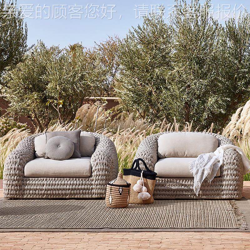 户沙856发酒店露天餐吧乡村休民宿别墅外编庭院花园露台北欧闲藤,住宅家具,户外沙发,淘宝优惠券,粉丝福利购,淘宝优惠卷
