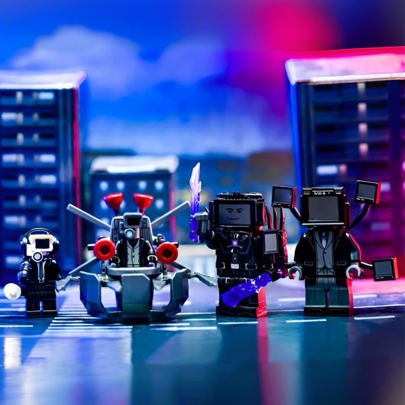 新版泰坦电视人升级版3.0 监控人vs马桶人积木人仔音响人拼装玩具