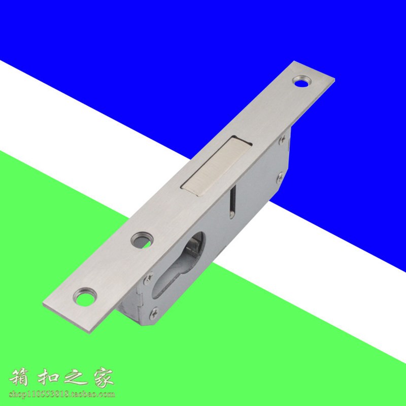 窄框铝合金门隐形l门锁带钥匙双面锁肯德基门锁有框玻璃门地锁中