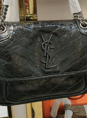 杨树林包包女2024新款真皮油蜡牛皮链条niki流浪包单肩斜挎邮差包