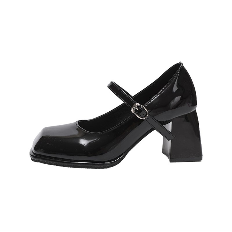 法式玛丽珍鞋2025新款春季设计感小众黑色粗跟高跟鞋女鞋韩系单鞋