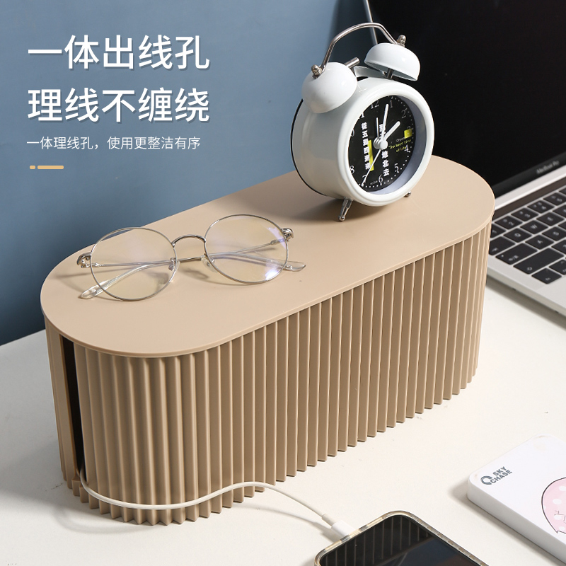 超大号电线收纳盒数据线电源线插座理线收线盒充电器插排集线器盒