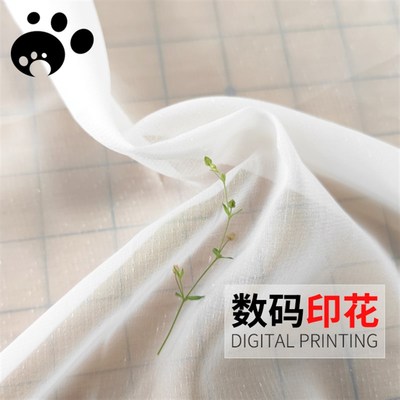 样卡223#单丝雪纺经线亮丝无弹透视轻L薄飘逸印花定制布料面料