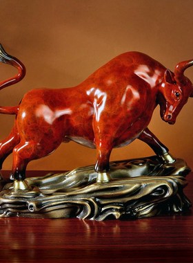 纯铜牛摆件招财牛客厅牛转乾坤办公室桌面装饰品U工艺品开业礼品