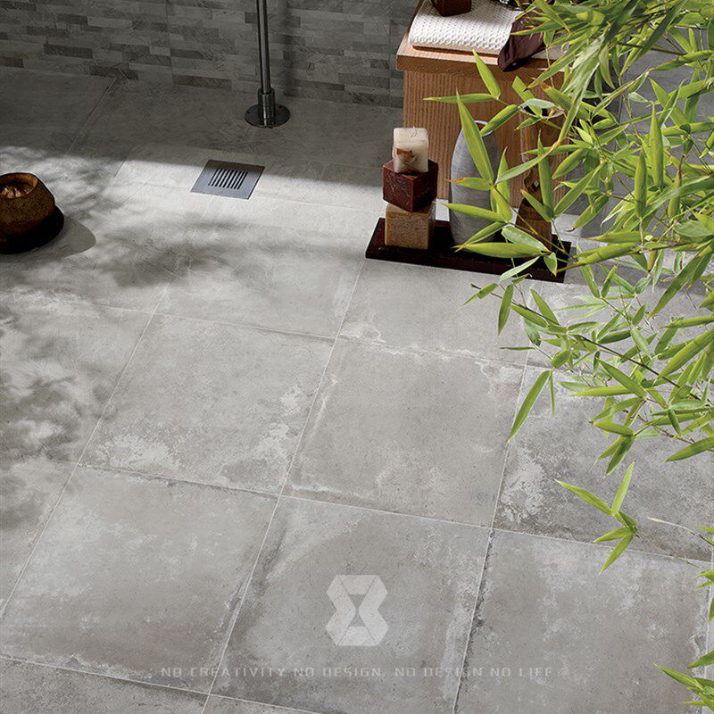 LOFT灰色f水泥瓷砖 别墅庭院花园哑光防滑防冻室内外仿古墙地砖60