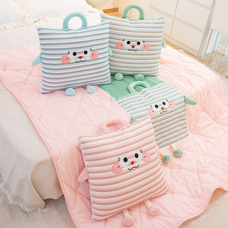 多巴胺折叠抱枕被子两用办公室午睡枕头毯子二合一车载靠枕空调被