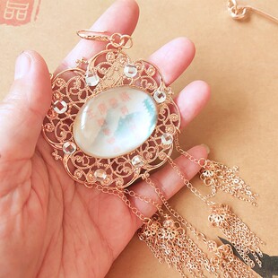 包邮87版红楼梦贾宝玉通灵宝玉璎珞D项圈 带字可取 纯铜镀保色金