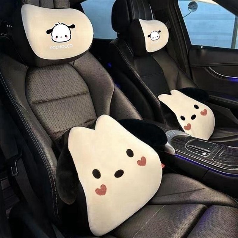 汽车头枕护颈枕卡l通可爱靠枕记忆棉头枕卡通小狗腰枕慢回弹腰靠