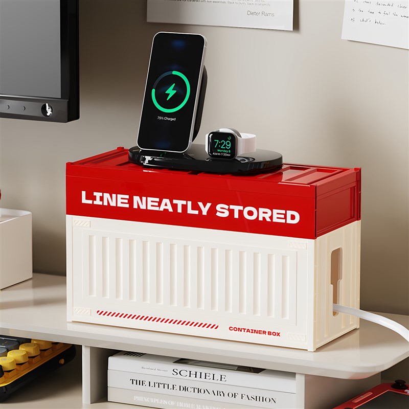 插排插线板收纳盒桌面电源线充电线插座整理神器排插集线器理线盒