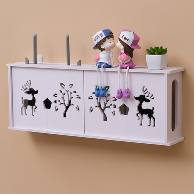 路由器插排收纳盒光猫壁挂墙上免打孔桌面无线wifi机顶盒放置物架