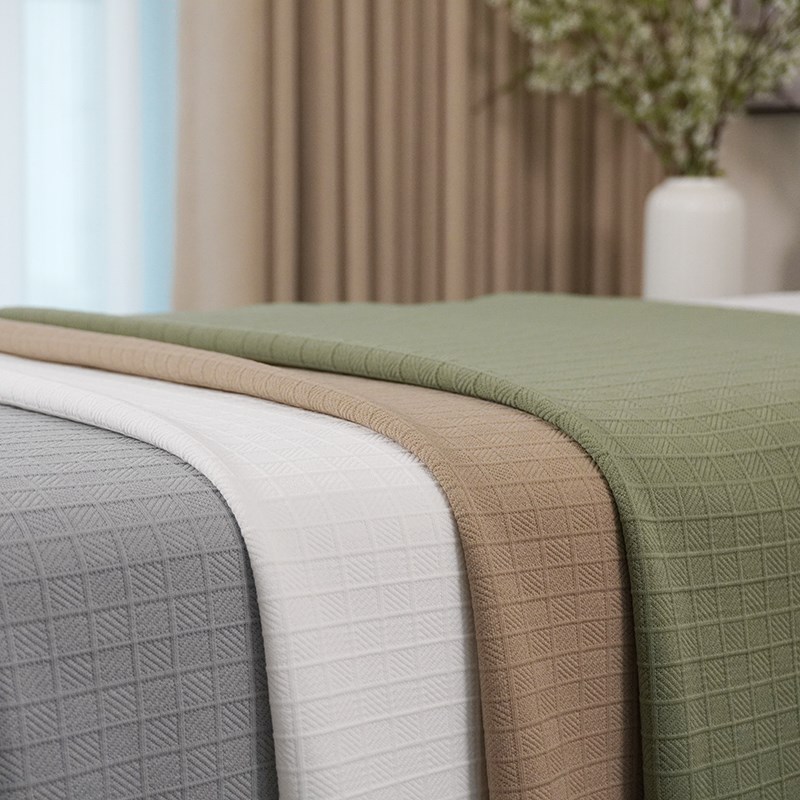 四季通用美容床罩四件套针织棉非纯棉高端轻奢美容院床单2三有洞