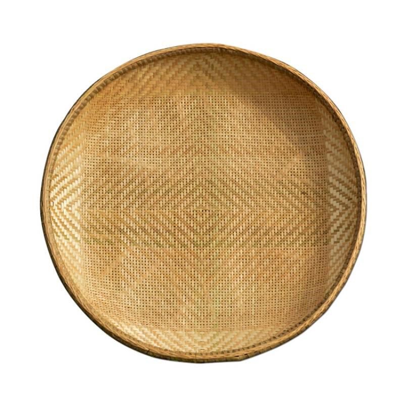 竹筛子圆簸箕家用舞蹈道具竹扁竹子筐竹编织有孔筲箕竹匾米筛箩筐