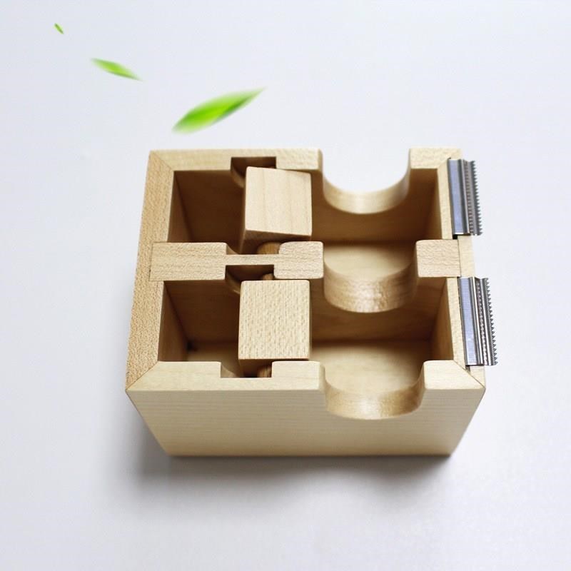 直供木质胶带座 透明胶带切割器 创意新款双胶带座切割器木质