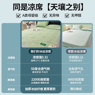 可机洗水洗凉感空调席子 夏季 凉豆豆冰丝凉席床笠款 三件套2025新款