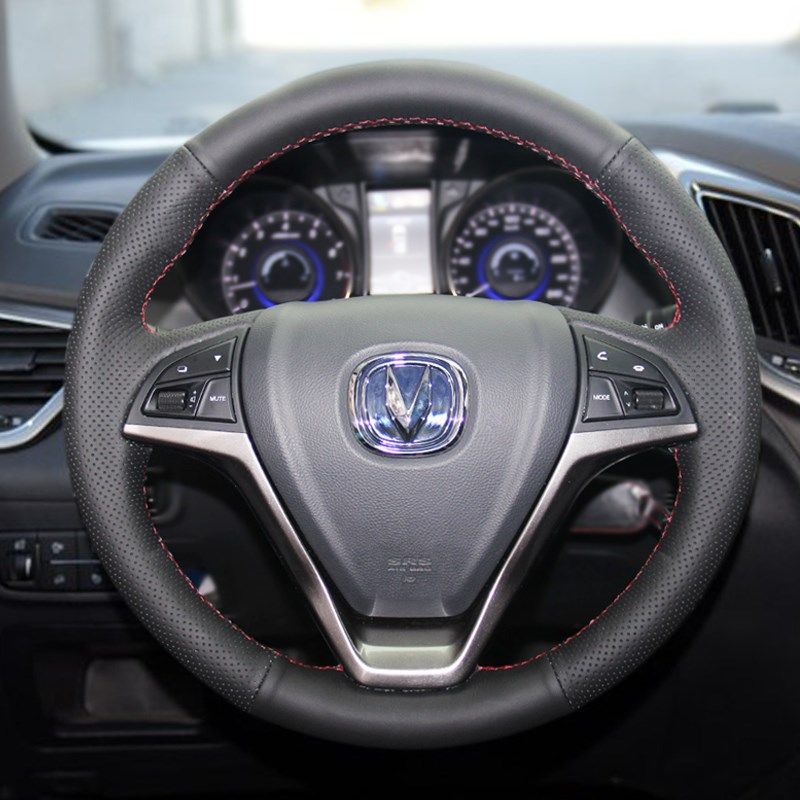 真皮手缝方向盘套用于长安SX4/悦翔/逸动CS35雨燕/新奥拓/V7/天语