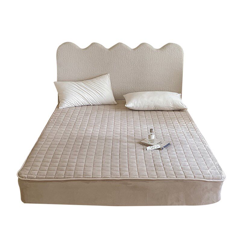 高品质床笠夹棉床垫保护套棋盘格单件加厚家用加高床上用品