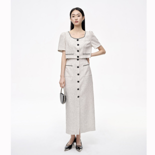 夏季 商场同款 麻感双色小香风两件套N204A42314 时菲菲