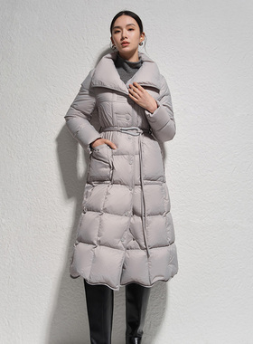 【天天yoko】商场同款冬季大气收腰长款鹅绒服N0910B44953