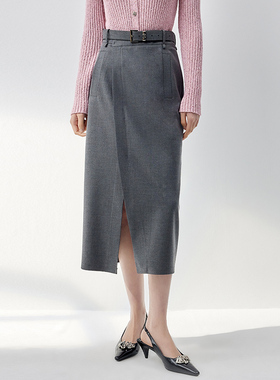 【时菲菲】商场同款秋季新品斜门襟高腰半身裙N167A43601