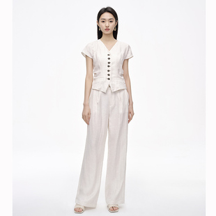 夏季 商场同款 时菲菲 N206A42833 天丝麻时尚 套装 新品