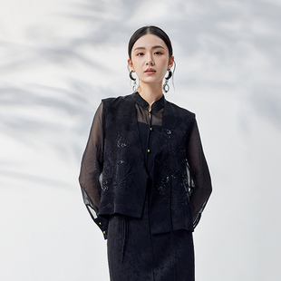 时菲菲 假两件衬衫 商场同款 马甲衬衫 N047B43550 秋季