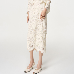 新品 春季 商场同款 蕾丝直身半裙N201B51246B 时菲菲