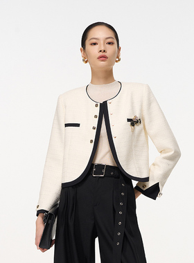 【时菲菲】商场同款春季新品撞色香风外套N011A51032