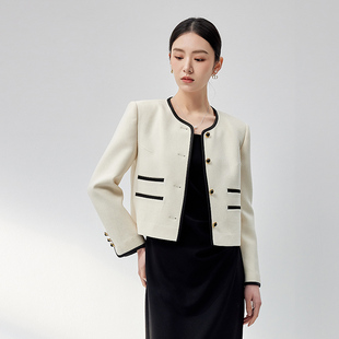 春秋包边撞色小香风外套N018B43009 商场同款 时菲菲