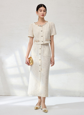 【时菲菲】商场同款夏季天然贝壳千金风两件套装N204A52057