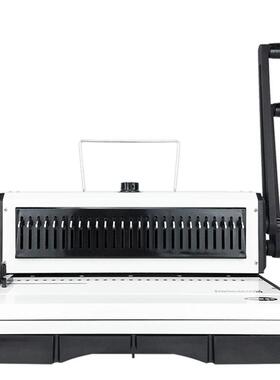 T970ER铁圈装订机重型双线圈装订机27孔全抽刀2:1圆孔台历打孔机