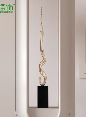 风生水起摆件细长竖高玄关装饰品客厅电J视柜壁龛软装雕塑艺术高