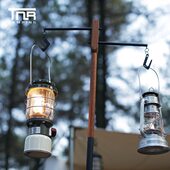 TNR户外露营复古实木铁艺支架三节老式 马灯煤油便携营灯折叠灯杆