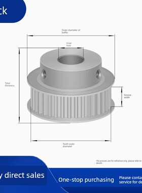 S5M同步带轮B型 槽宽11/1s7/22/27凸台35齿36齿/38齿/40齿同步轮