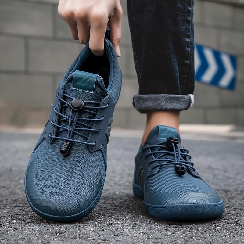 大码宽脚大头鞋2025网面免系带运动F休闲鞋加宽大脚背拇外翻健步