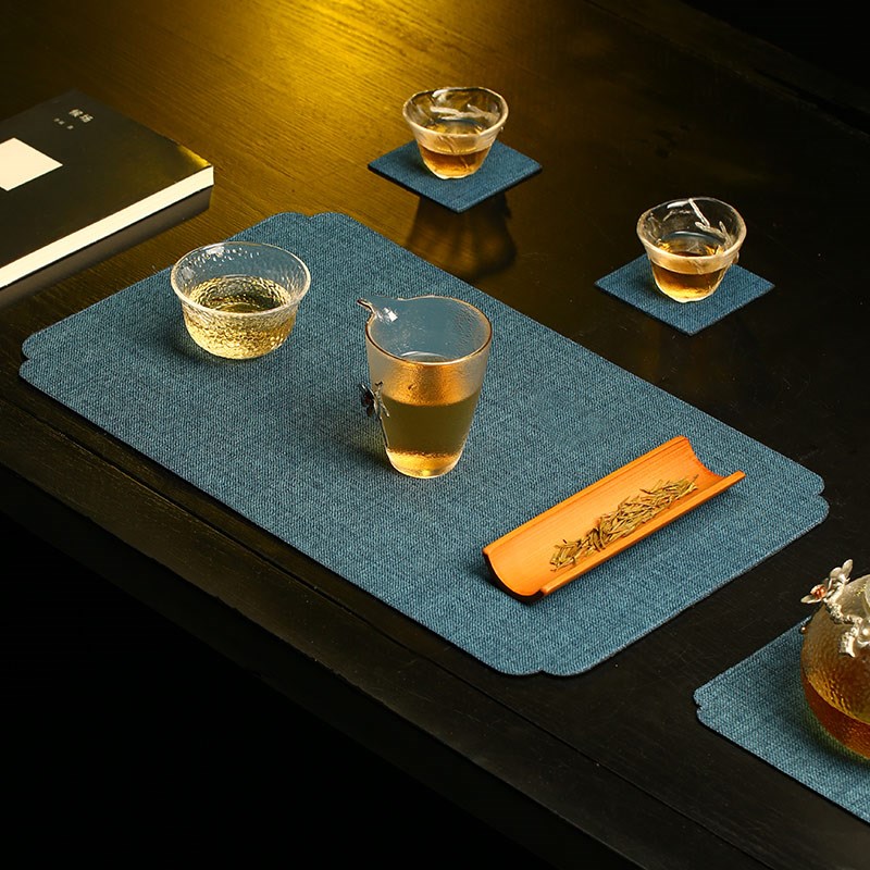 防水茶席垫子新中式干泡台茶具茶B杯垫茶旗桌旗茶台布茶几茶桌垫