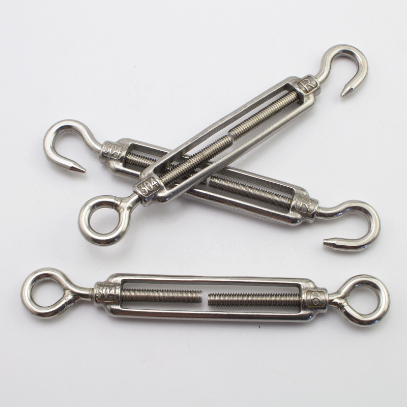 304不锈钢 开体花篮螺丝 钢丝绳绳索链条拉紧收Q紧 伸缩器 花兰钩