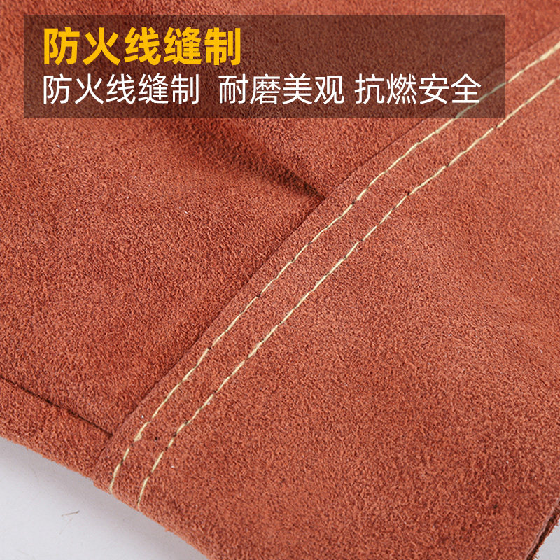 防火线缝制全牛皮电焊套袖防烫耐高温焊工男劳保S防护柔软耐磨护