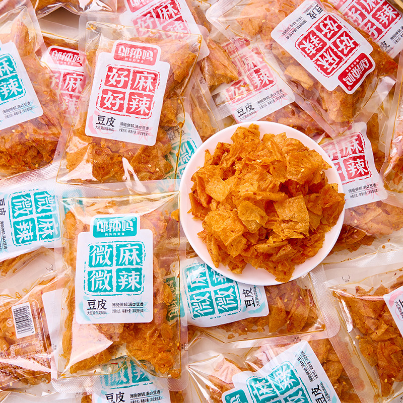 邬辣妈麻辣豆皮很麻很辣手撕豆干辣条儿时经典小零食休闲小吃食品