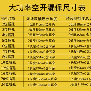 32A8000gW大功率排插座PDU带空开漏保过载16A家用工业无线接拖线