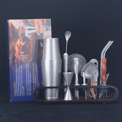 调酒师 专业调酒器具组合套装y礼盒版调酒器摇酒壶不锈钢礼品工具