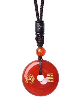 红玛瑙五行卦属火的m项链缺火补火朱雀吊坠离为火手机链钥匙扣挂