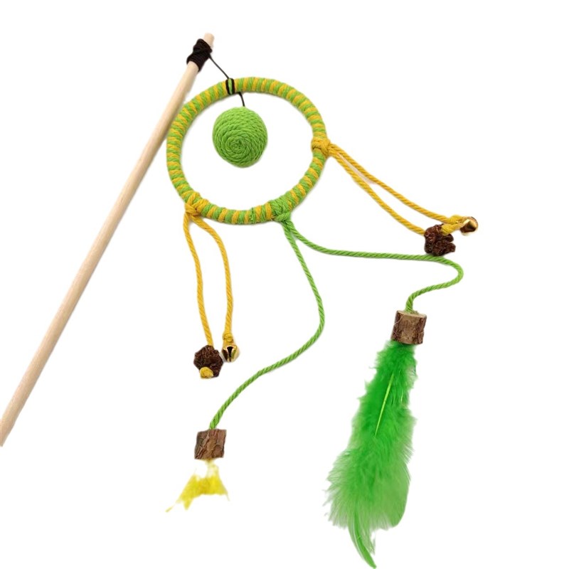 猫咪玩具原木手工逗猫棒磨牙磨z爪自嗨互动耐磨耐咬不伤牙齿猫用