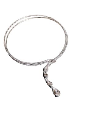 矜贵千金~闪钻流苏choker发箍项链两J戴轻奢小众高级感项圈颈链女