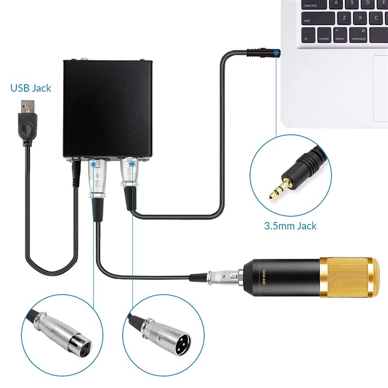 GAZ-48A j幻象电源48V电源直播麦克风电源适配器电容式直播麦克风